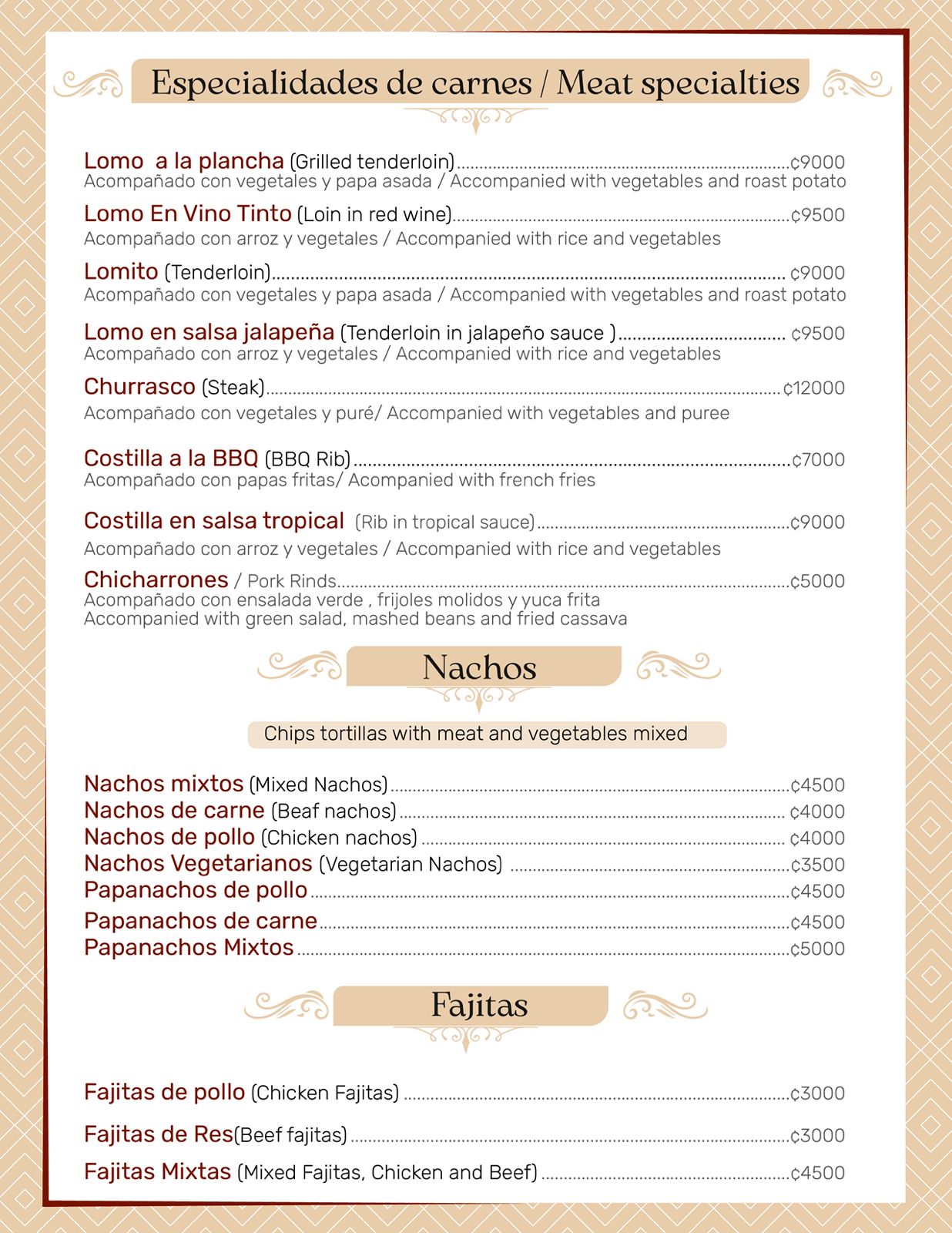 Menú de comidas — página 3