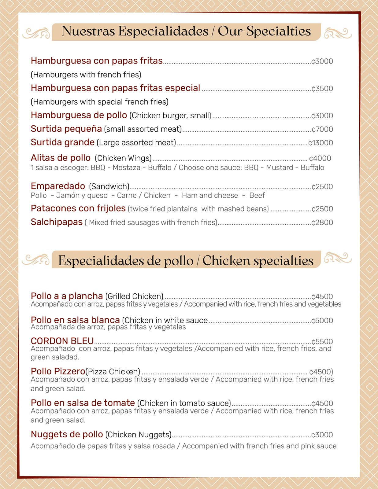 Menú de comidas — página 4